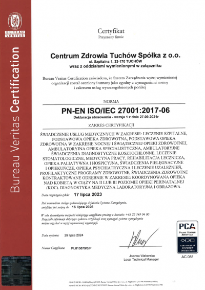Certyfikat ISO 27001