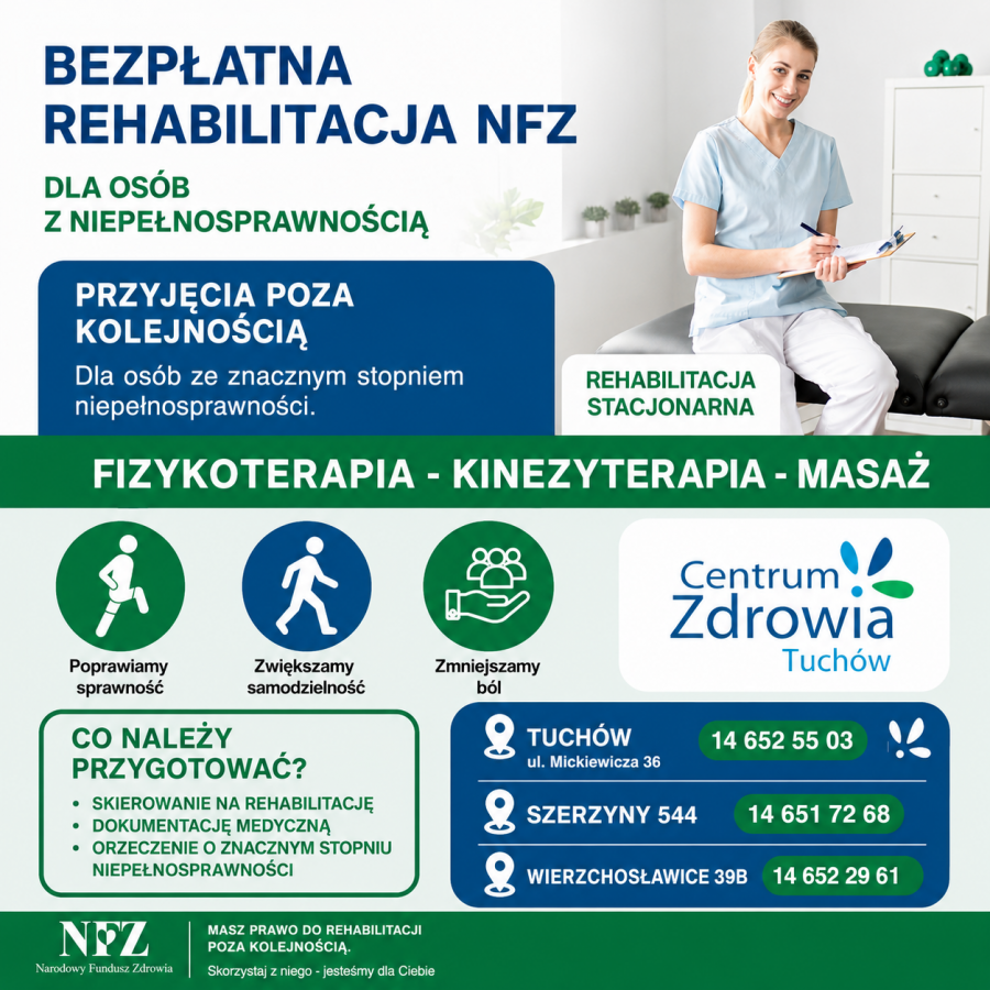 Rehabilitacja w Centrum Zdrowia Tuchów – bliżej pacjenta i jego potrzeb